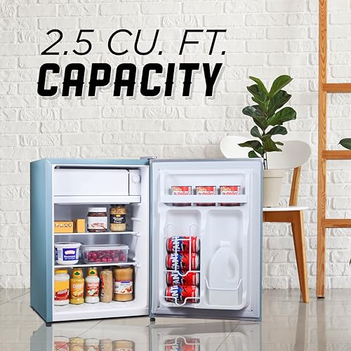 ICEBOX 2.5 Cu. Ft. Compact Refrigerator, ENERGY STAR Certified Small Refrigerator, Single Door Mini Fridge with Chiller Compartment, R600a Refrigerant, IBCR25SLT, Slate Blue - Image 3