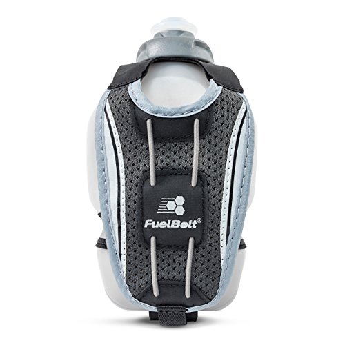 FuelBelt Hydra Fuel Hand-Held Running Hydration Bottle with Gel Pack Loops, 10 oz