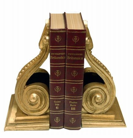 HMH 6625BE AG Beaded Scroll Bookends S-2 Antique Gold