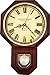 JUSTIME Traditional Schoolhouse Vintage Roman Pendulum Wall Clock Chimes Hourly with Westminster Melody. (PP-VR-DW Dark Wood Grain)