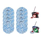 [10 Pack]Mop Heads Replacements, Spin Mop Replacement Head Deep Cleaning Machine Washable and Easy Replace,Spin Mop Refill Replacement Head 100% Microfiber,Mop Head Compatible with RinseClea