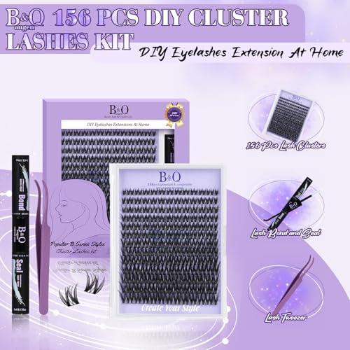 B&Q Flora Lash Clusters Kit 156PCS Flaunt Eyelash Clusters Medium Dramatic — view 3