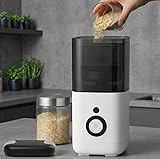 【5合対応】atRise 精米機 コンパクト スリム デザイン 幅15cm 省スペース 米ぬか活用 ホワイト