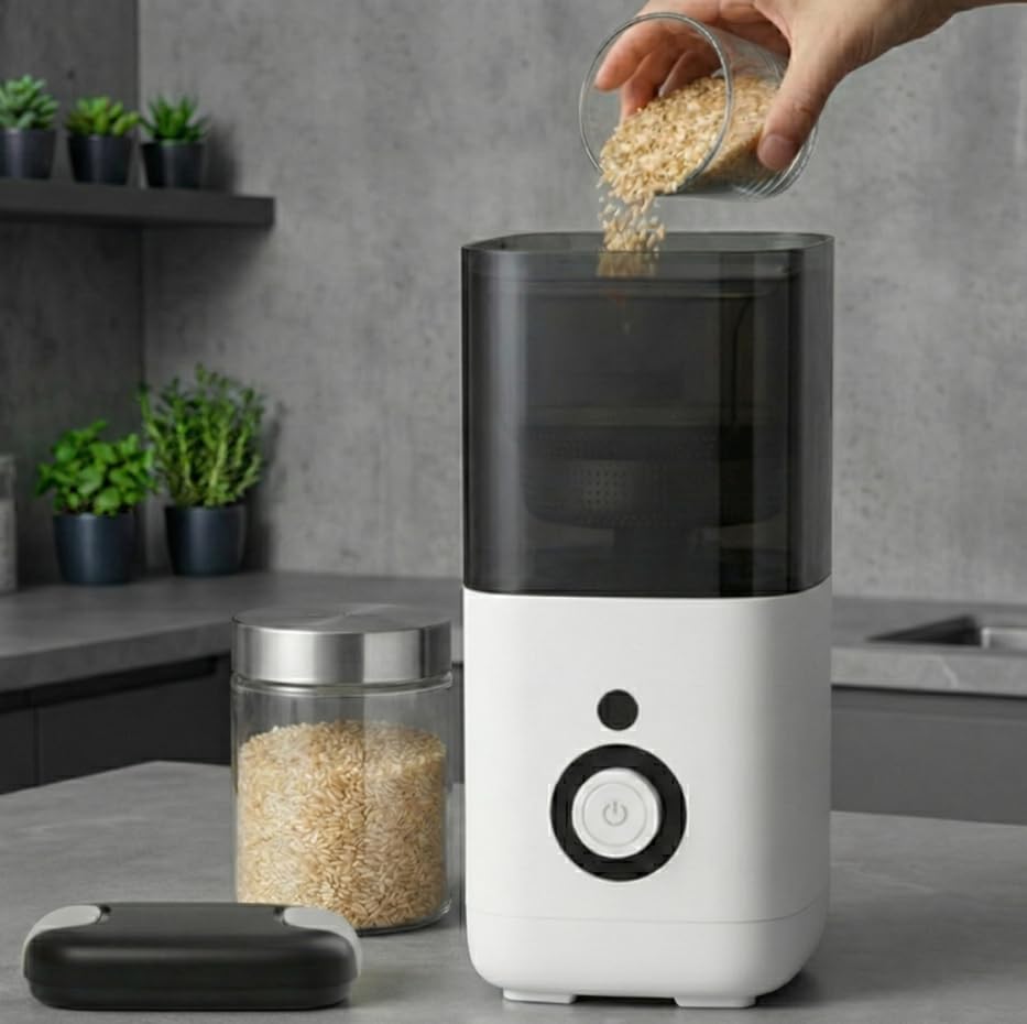 【新品未使用】atRise 5合対応　スリム精米機 Amazon | 【5合対応 3年間保証付き】atRise 精米機 5合 コンパクト省