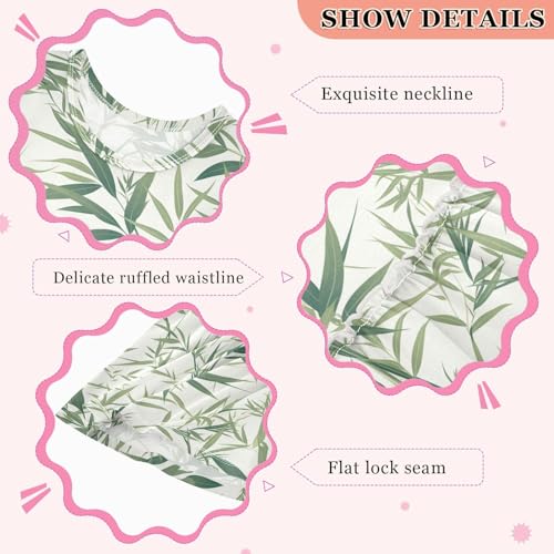 KLL Fern Leaf Equisetum Clover Leaves Girls A-Line Dress Fashion Jumper Skirt Summer Clothes Sleeveless3