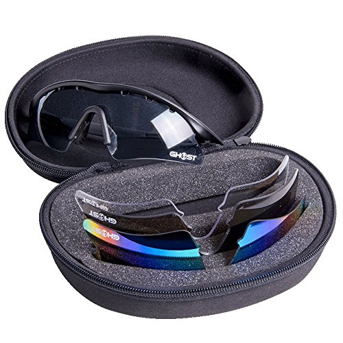 Ghost Shooting Glasses Kit 4 Lenses Matter Black Rubber Legs IPSC