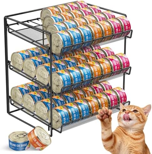 Cat Food Can Organizer 3-Tier Can Organizer for Pantry 84 Cans 3....