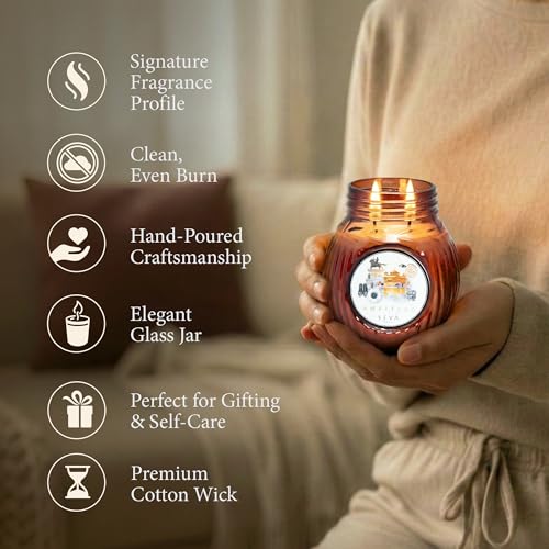 Image of SEVA HOME Ode to India Amritsar Spice Blend Scented Candle | Earthy Aroma | Long Lasting 45H Burn | Natural Soy Wax | Luxury Home Decor & Gifting