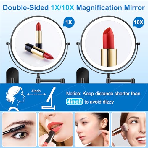 Espejo de Maquillaje Iluminado 9 pulg Montaje Pared miniatura 7
