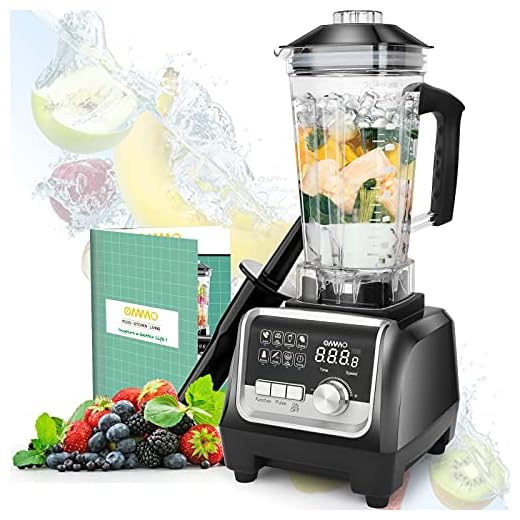 OMMO Blender for Kitchen 1800PW, Professional Countertop Blender Smoothie Maker with Built-in Timer, High Power Blender 68oz Cups for Smoothies, Blend, Chop, Grind
