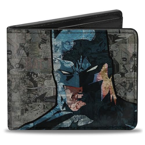 Buckle-Down Carteira masculina padrão dobrável Batman, 10 x 9 cm