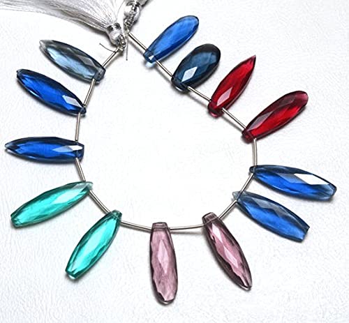 Perles hydro quartz colorées en briolettes idéales pour un collier d'été fait main