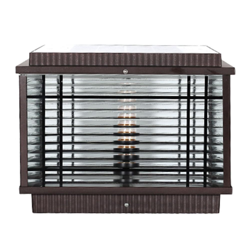 Zewnętrzna lampa solarna LED do kwadratowego ogrodzenia, odlewana szklana nasadka słupka, klasyczna aluminiowa odporna na rdzę, oświetlenie słupka
