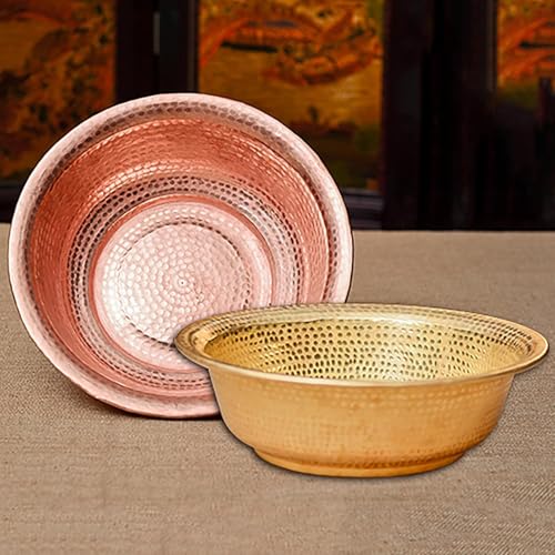 Lavabo de pédicure en cuivre martelé à la main, vasque de luxe pour spa de 38 cm - 5