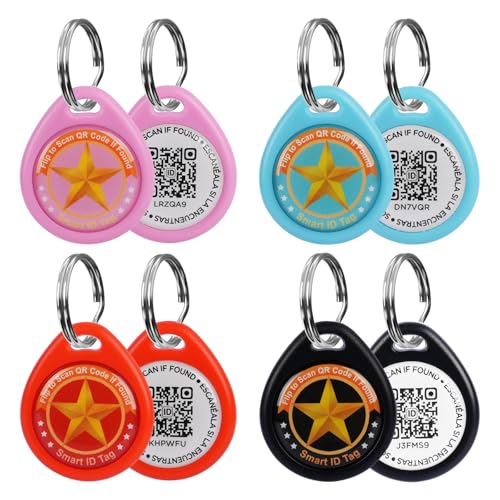 QR Code Pet ID Tag for Cats Dogs - Waterproof Durable Pet Identity Tracking Accessory (Black, M)