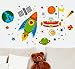 Fusée Autocollants Vaisseau Spatial Outer Space UFO planètes Apprentissage Stickers muraux Enfants Stickers Cartoon Nursery Stickers murales Graphiques