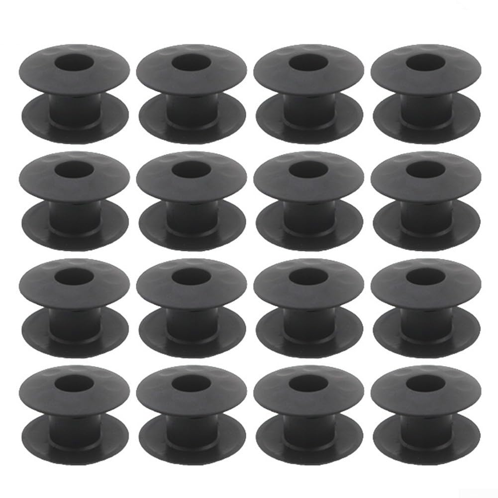 Eawfgtuw 16 cuscinetti di ricambio per biliardino, distanziatori in plastica con diametro interno di 15,8 mm, boccole filettate per parti di riparazione di calcio balilla, nero