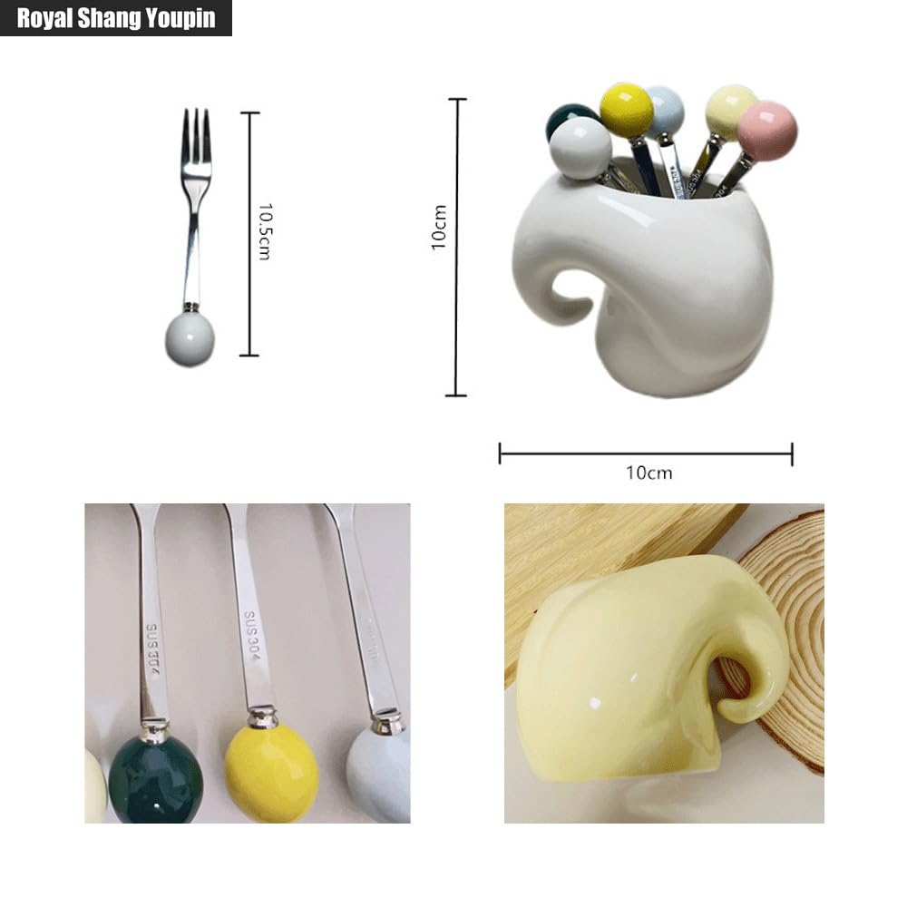 Juego de 6 tenedores de frutas de acero inoxidable para el hogar, para tartas, postres, etc