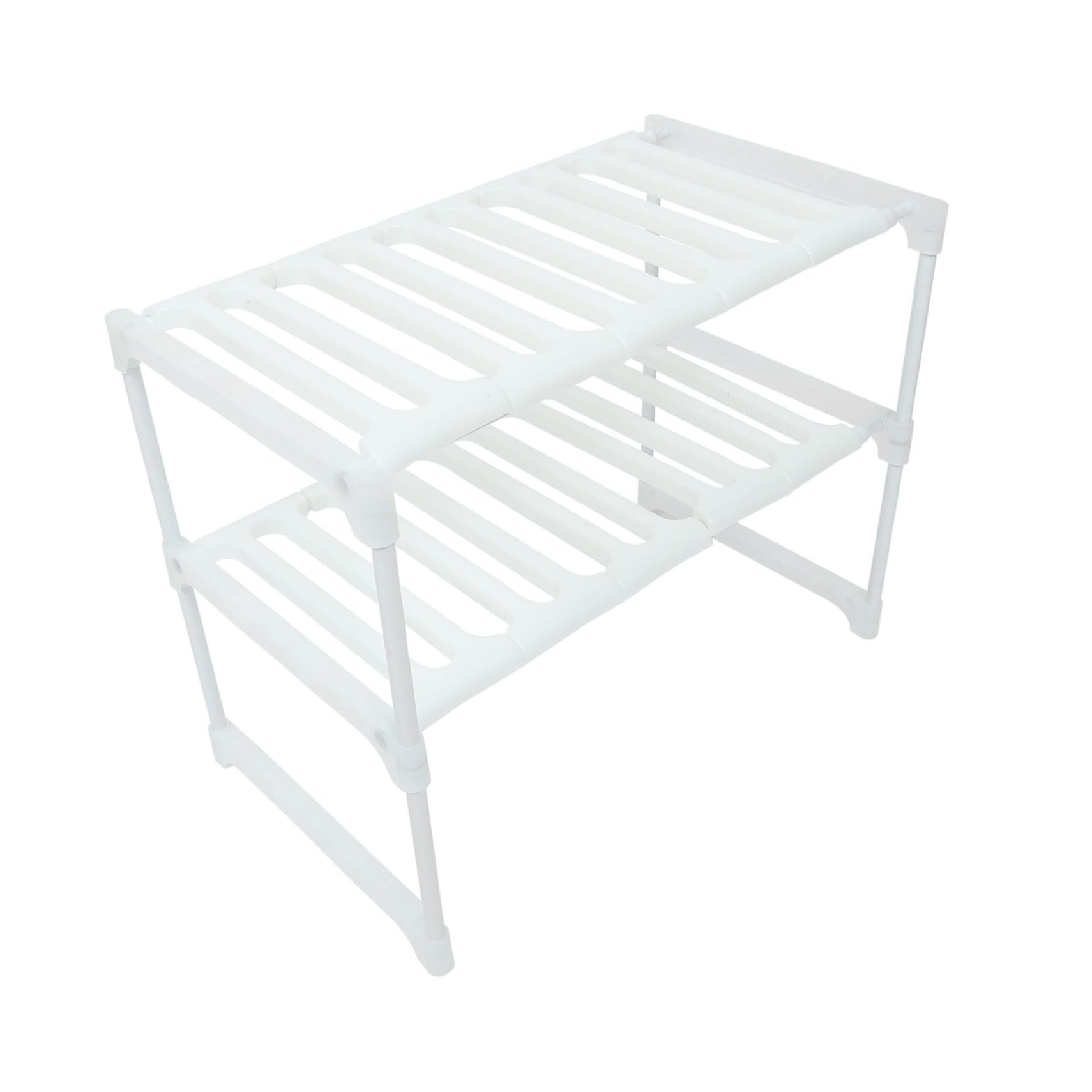 Cabilock Under Sink Storage Rack Kitchen Sink Shelf Bathroom Rack Easy to Clean White