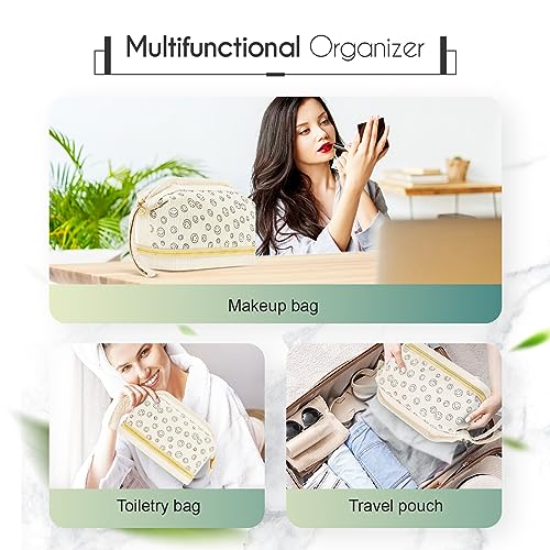 Bagnn 8525-SMILE-BEIGE-FBA Travel Make Up Bag Double Layer Cosmetic Bag Gift thumb #6