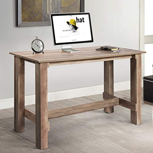 Giantex-Counter-Height-Dining-Table-for-4-6-55L-x255W-x355H-Large-Rectangular-Kitchen-Table-Multifunctional-Farmhouse-Table-for-Dining-Room-Kitchen-Bar-Pub-Bistro-Rustic-Brown Giantex Counter Height Dining Table for 4 6 55L x255W x355H Large Rectangular Kitchen Table Multifunctional Farmhouse Table for Dining Room Kitchen Bar Pub Bistro Rustic Brown