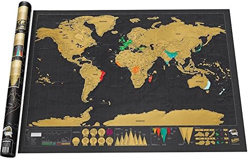 Colife Scratch Map World Map Deluxe Edition Personalized Poster For Travel