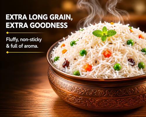 Image of Pansari Khana Basmati Rice 5 Kg With Biryani Masala- Great Taste and Mesmerizing Aroma - Long Grain, Naturally Aged (2-Years), Fortified with Iron and Vitamins - Ideal for Biryani, Pulao, and Everyday Meals