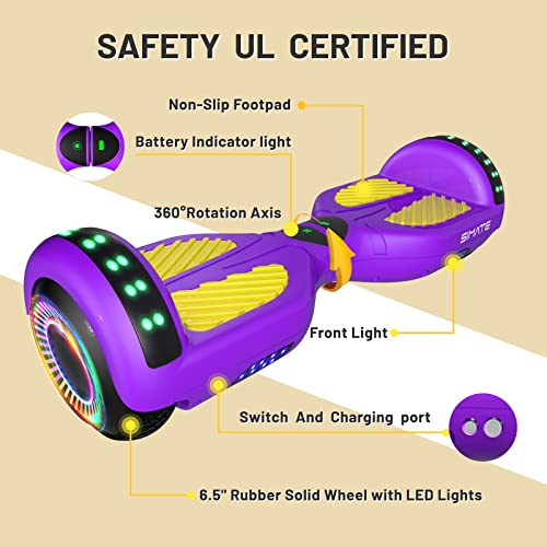 Image of SIMATE Scooter, Colorful LED Light-Up Wheels, Bluetooth Speakers and APP, Dual 250W Motors, 8.5 mph Max Speed & 8.5 Miles Max Range, Gifts for Kids Adults Girls Boys