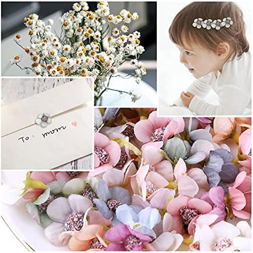 Artificial Flower Heads,100 Pcs Multicolor Decorative Artificial Daisy Flowers heads Mini Silk Flowers Fake Flowers Heads for DIY Crafts Wreath Wedding Party Home Garden Decoration, 2cm