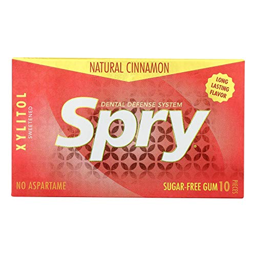 Spry Fresh Natürliches Xylit Kaugummi – Zahnpflege-Kaugummi ohne Aspartam, Zuckerfrei, Glutenfrei, Non-GMO (Cinnamon, 10 Count Blister Cards - Pack of 20)