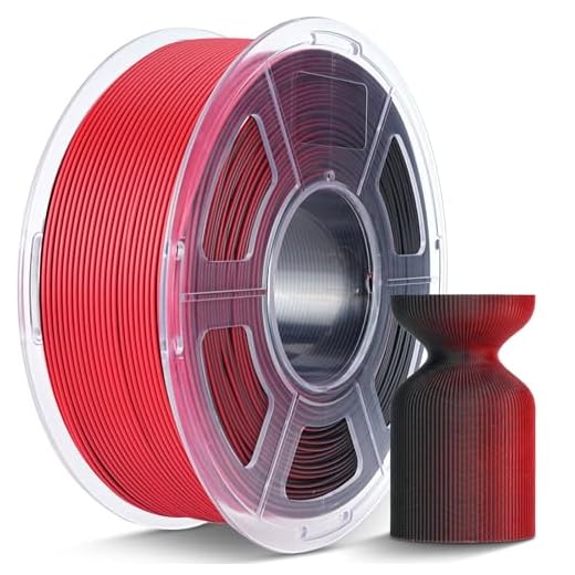 JAYO Dual Color Matte PLA 3D Printer Filament 1.75mm, Black-Red Two-Tone PLA, Matte Finish Hides Layer Lines, ±0.02mm Accuracy, 1.1kg (2.42 lbs) Spool, Fit Most FDM Printers