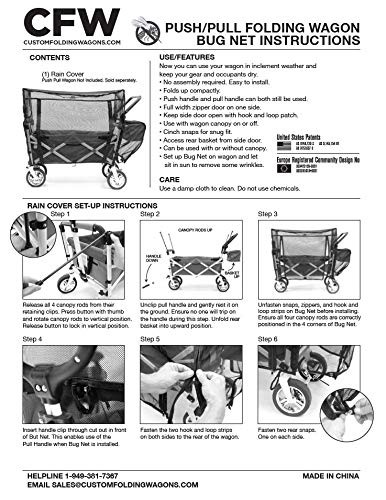Creative Outdoor Distributor Bug Net Cover for Push Pull Wagons, Accessory - Thumbnail 3