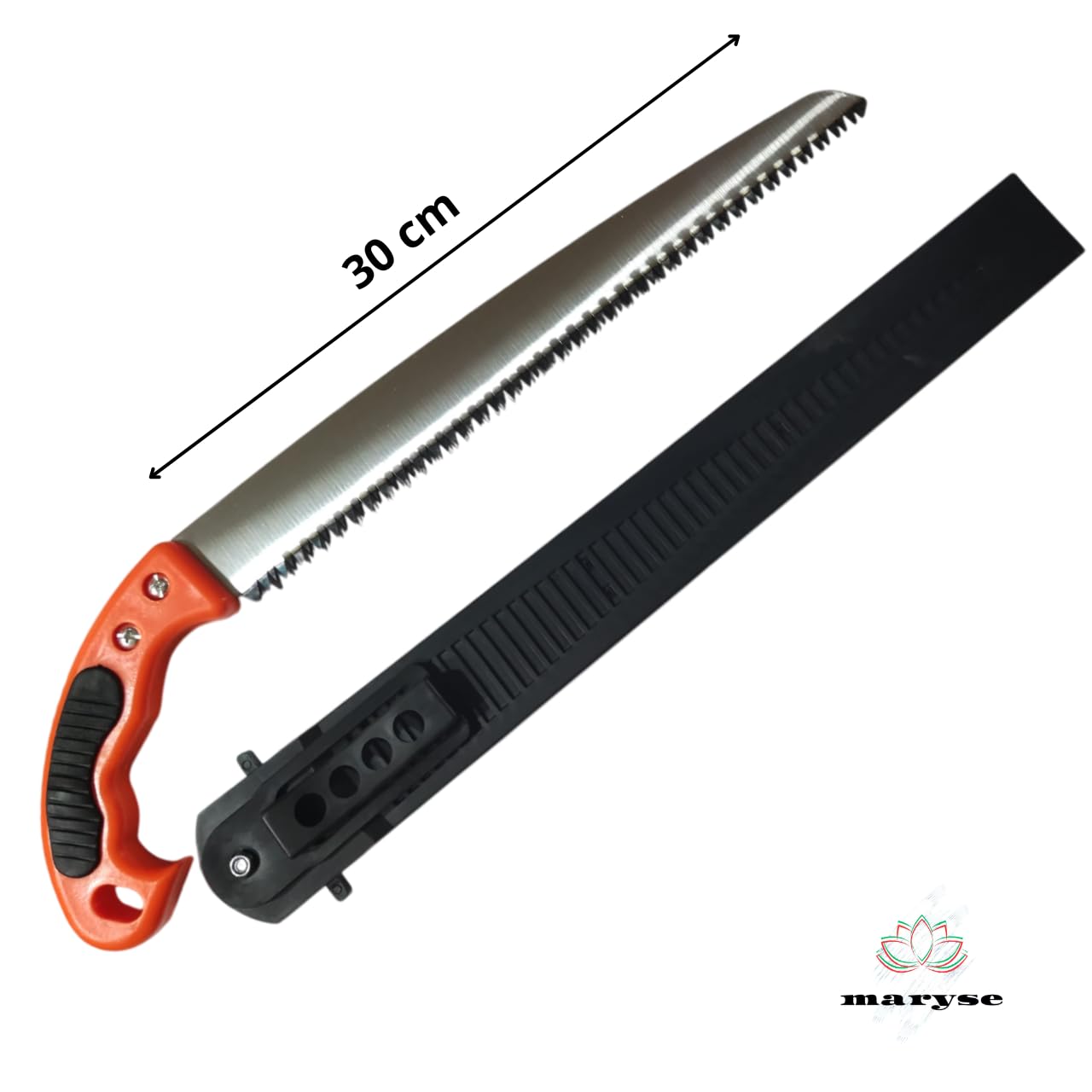 Segaccio Manuale 30 cm con Fodero - Lama Affilata in Acciaio, Impugnatura Ergonomica - Ideale per Potatura e Taglio Legna