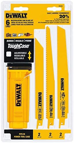 DEWALT Reciprocating Saw Blades, Bi-Metal, 6-Piece Set (DW4896) , Yellow