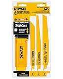 DEWALT Reciprocating Saw Blades, Bi-Metal, 6-Piece Set (DW4896)