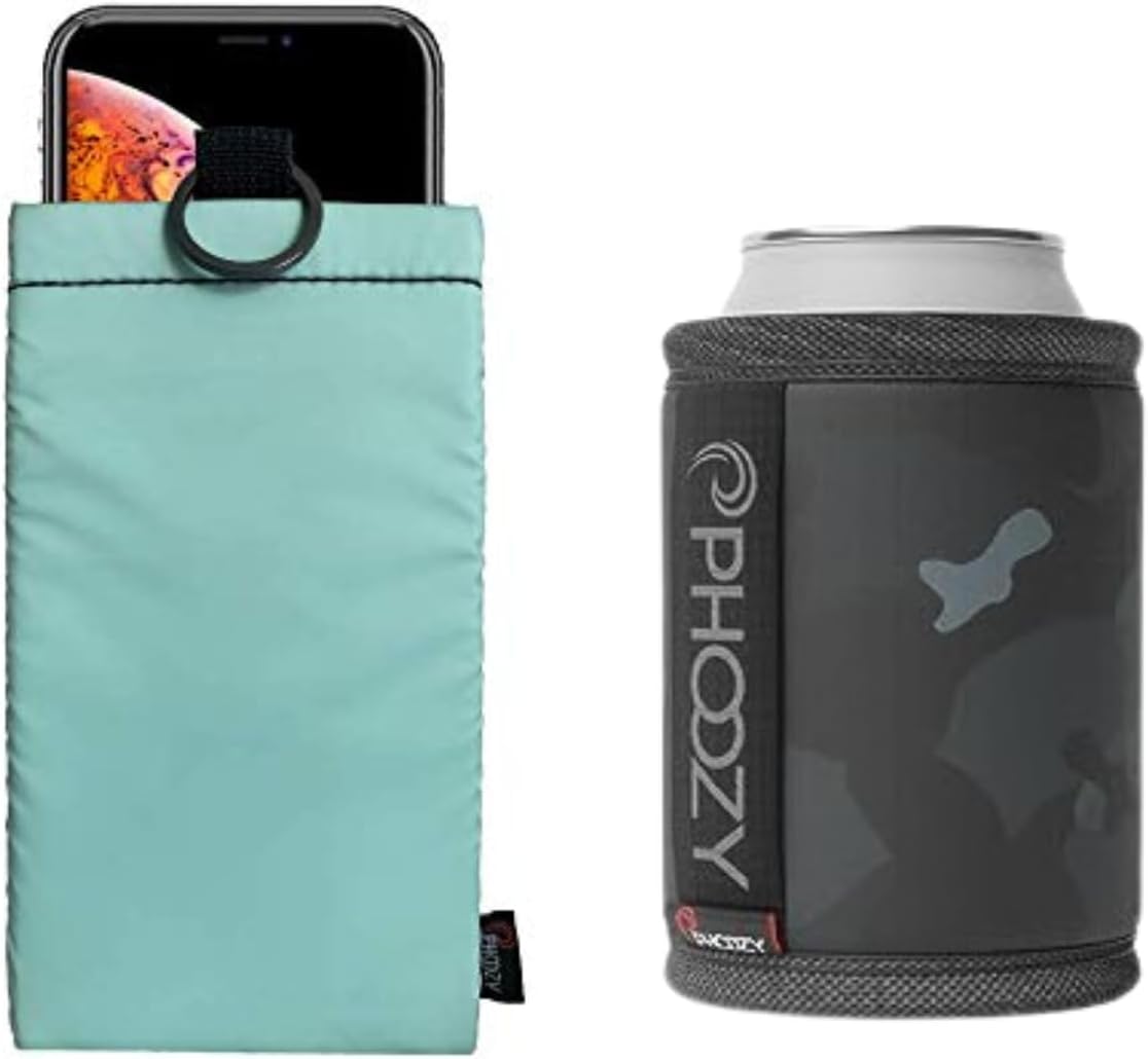 PHOOZY Apollo II Thermal Phone Case with AGION Lining and Keyring + Insulated Can Cooler