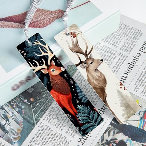 Marque-page élan de Noël pour soirée lecture d'hiver au coin du feu - 4