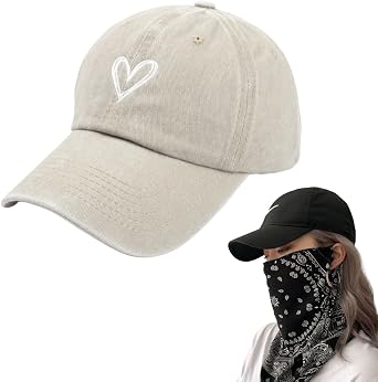 AYNKH Baseball Cap for Women,Adjustable Baseball Cap,Sunscreen Basic Hat Suitable Summer Sports,Breathable Sun Hats,Sunscreen Mask Men Women Hanging Ears UV Masks