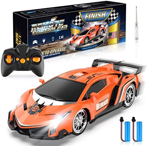 Growsland Remote Control Car RC Cars Xmas Gifts Toys for Kids 1/18 Electric Sport Racing Hobby Rc Crawler Toy Car Model Vehicle for Boys Girls Adults Included Rechargable Batteries (Orange)