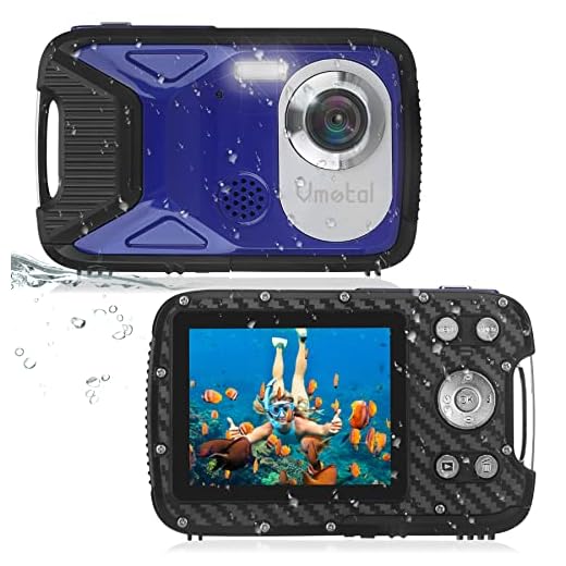 Waterproof Digital Camera Full HD 1080P Underwater Camera 16 MP Underwater Camcorder with 1050MAH Rechargeable Battery Point and Shoot Camera DV Recording Waterproof Camera for Snorkeling (Blue-2)