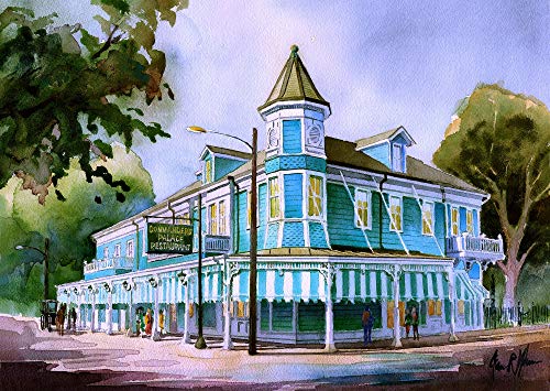 Bella Terra Commander's Palace, New Orleans. Garden District Landmark. Louisiana Creole Restaurant. James Mann Watercolor Landscape Prints (5x7)