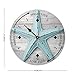 ENEDNATE Beach Starfish Tide Clock Silent Non-Ticking Battery Operated Wooden Moon Tidal Clock Wood Wall Art Nautical Tide Movement Clock for Restaurant Living Room Home Decor 10 Inch
