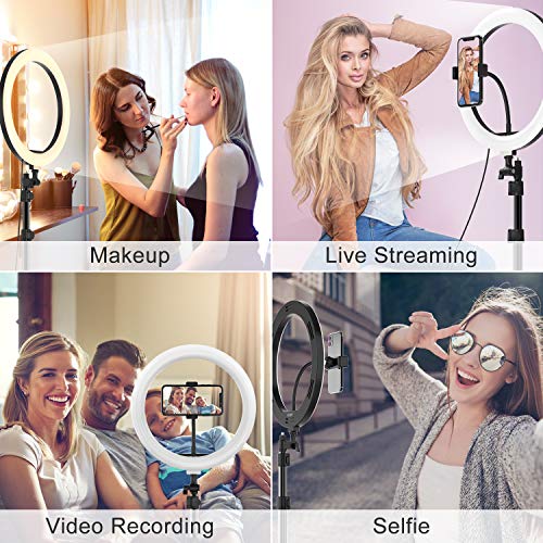 WONEW 12" Selfie Ring Light with Tripod Stand 66", Flexible Phone Holder, Bluetooth Remote Control and Carry Bag for Live Stream/Makeup/YouTube Video/Photography, Compatible with iOS/Android - Thumbnail 2