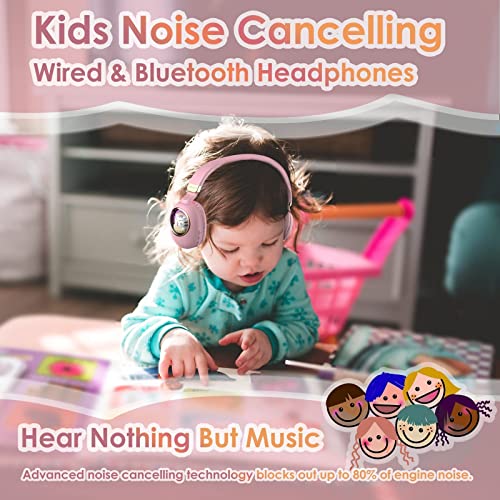 Girls Kids Headphones Wired - Pink Noise Cancelling Wireless Headphones For Kids For School - Over Ear Light Up Foldable Cat Bluetooth Gaming Headset With Microphone For Ipad Kindle Tablet Pc Travel #TOP1