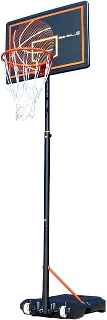Bee-Ball BB-05 Adjustable Basketball Hoop, Superior UV Resistant PE Backboard, Anti-Rust Powder Coated Stand, Ring Height from 1.6-2.1 Metres