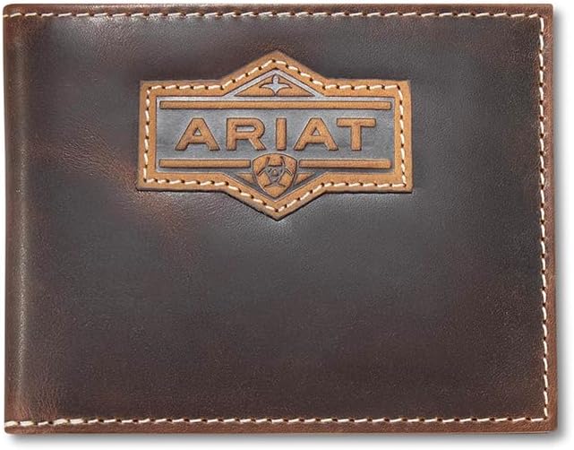 ARIAT Men's Crazy Horse Patch Leather Bifold Wallet