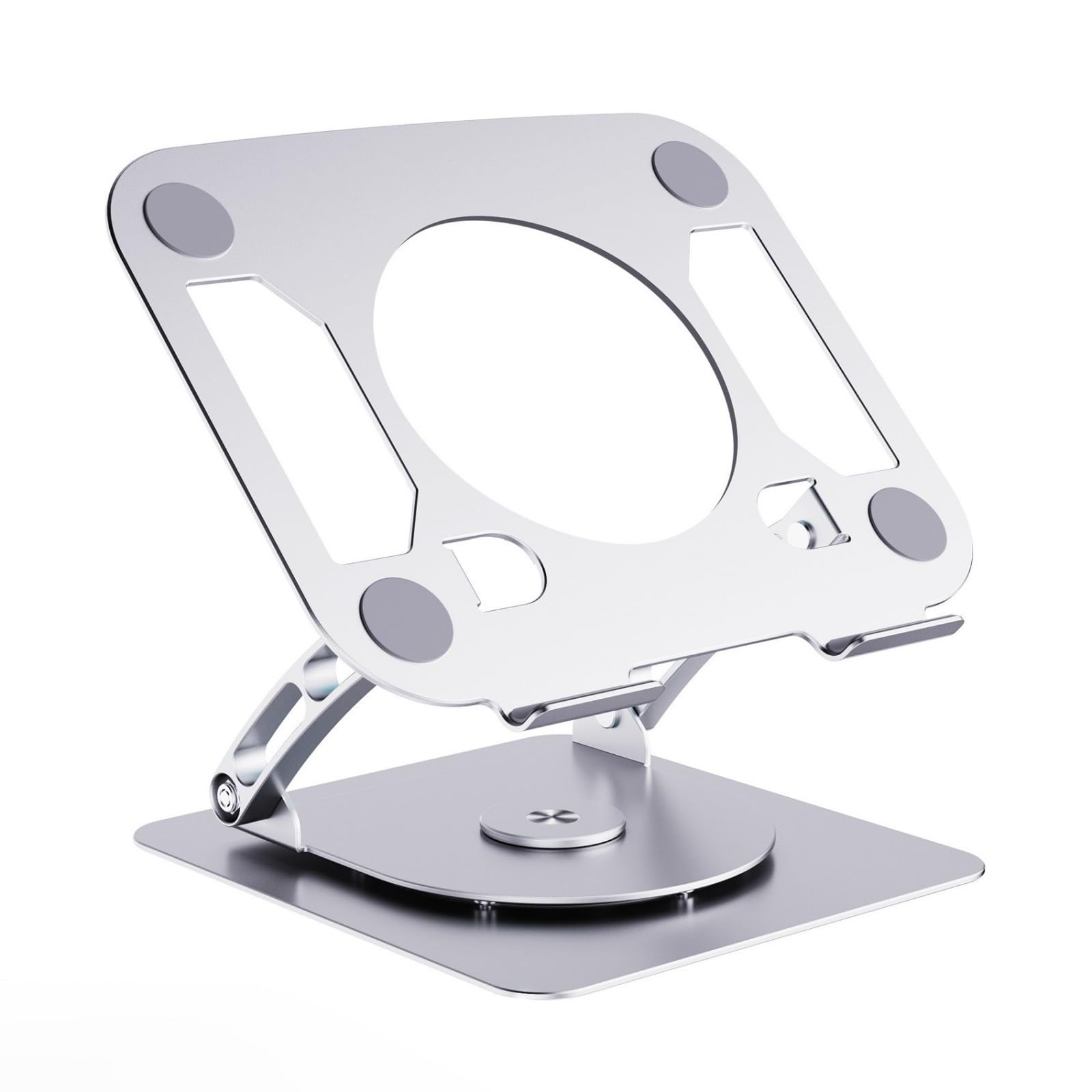 Soporte ergonómico para portátil con base giratoria de 360°, altura ajustable de 50 mm a 290 mm, soporta hasta 10 kg de enfriamiento de peso de oso