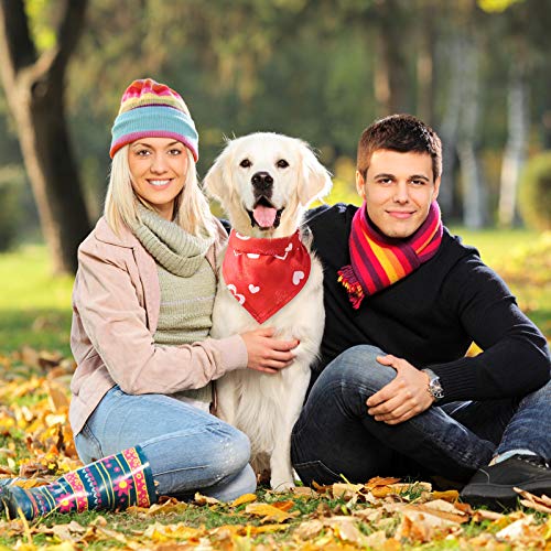 4 Pieces Valentine's Day Dog Bandana Heart Dog Bandanas Washable Pet Neckerchief Square Dog Kerchief Dog Scarf Bibs For Dogs Cats Pets Festival Accessories #TOP5