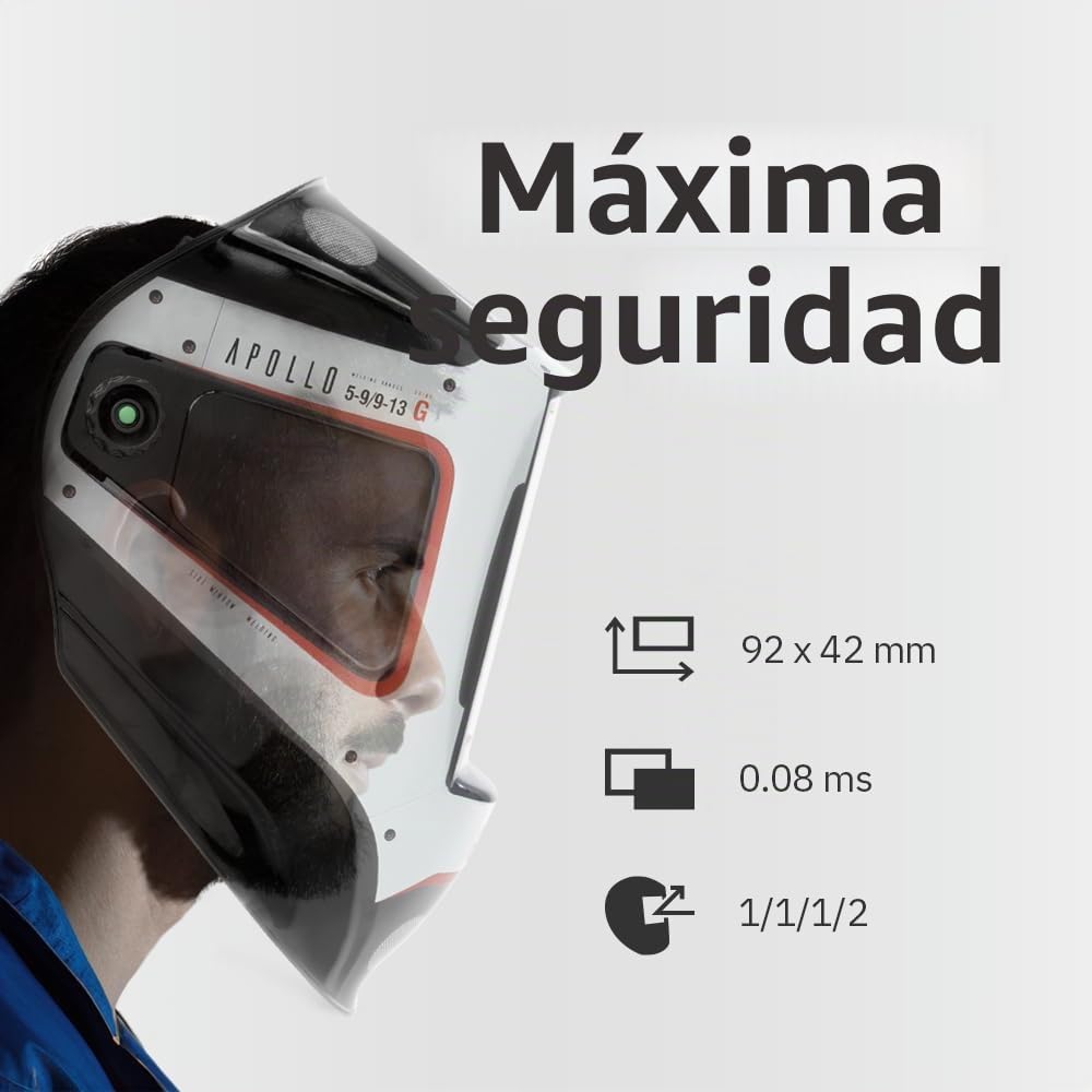 GYS APOLLO - Máscara de soldadura LCD + - Tono 5/9-9/13 - Tecnología True COLOR