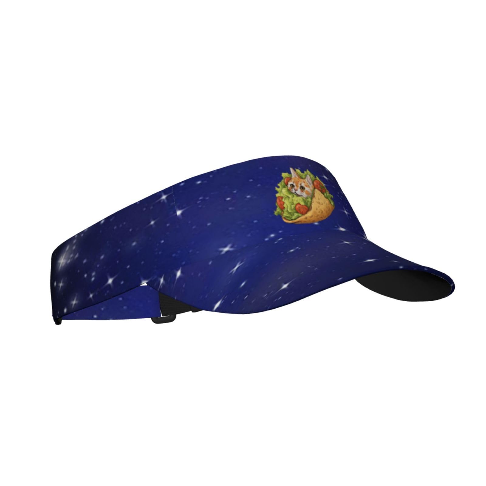 Joisbs Cute Taco Cat Unisex Sun Visor Cap - Ultimate UV Protection for Stylish Outdoor Fun Black